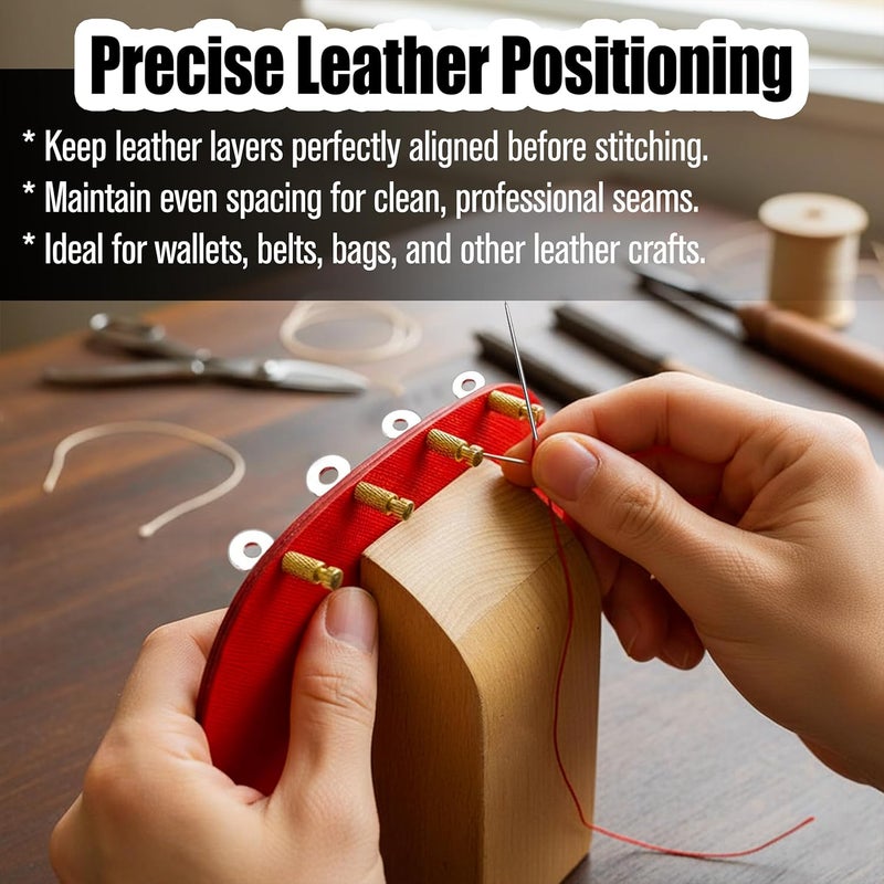KH866 Leather Suture Positioning Needles, 10PCS DIY Leathercraft Located Needle, Locking Pins Craft Hand Stitching Fixed for Holding Seam Pinning Up Needle, Leather Sewing Fixing Position Crafting Tool - Image 2